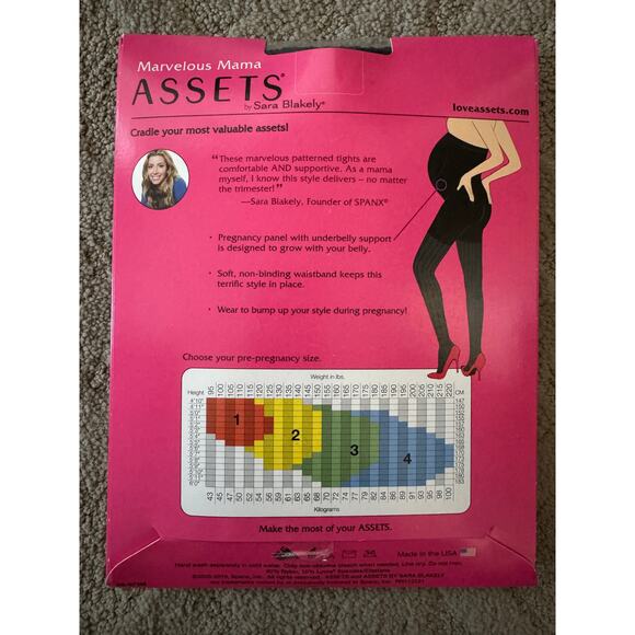 NWT 2 Spanx Asset Marvelous Mama Maternity Tights Stripe Black Size 1 QUICK SHIP - Picture 2 of 4